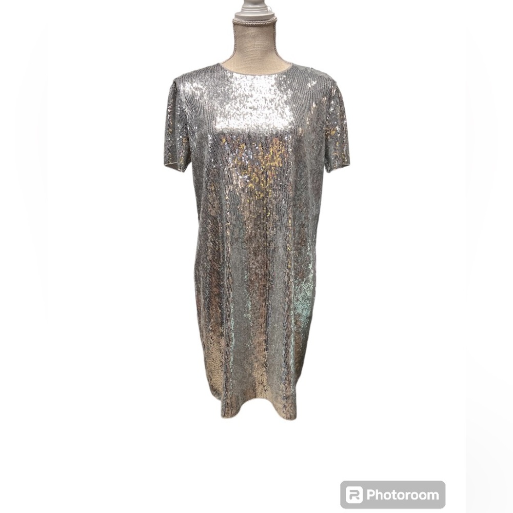 New!‎  Express silver sequined dress.